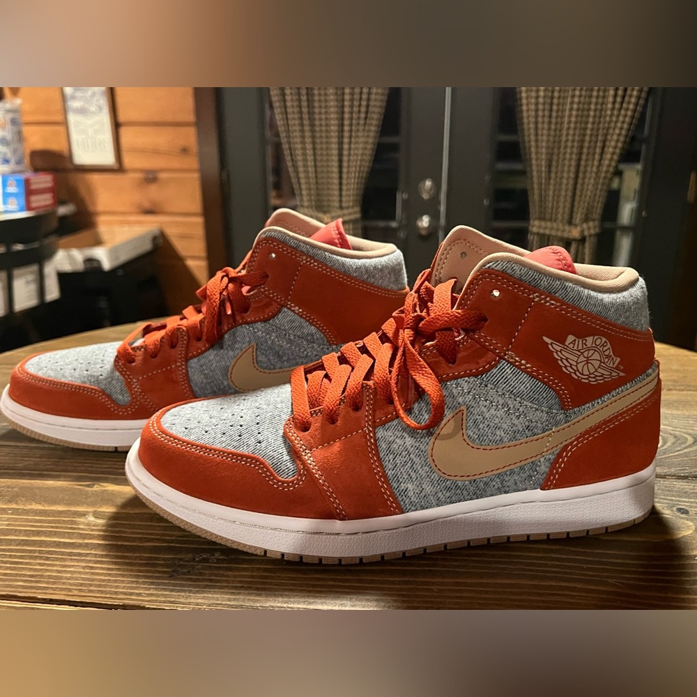 denim red jordan 1